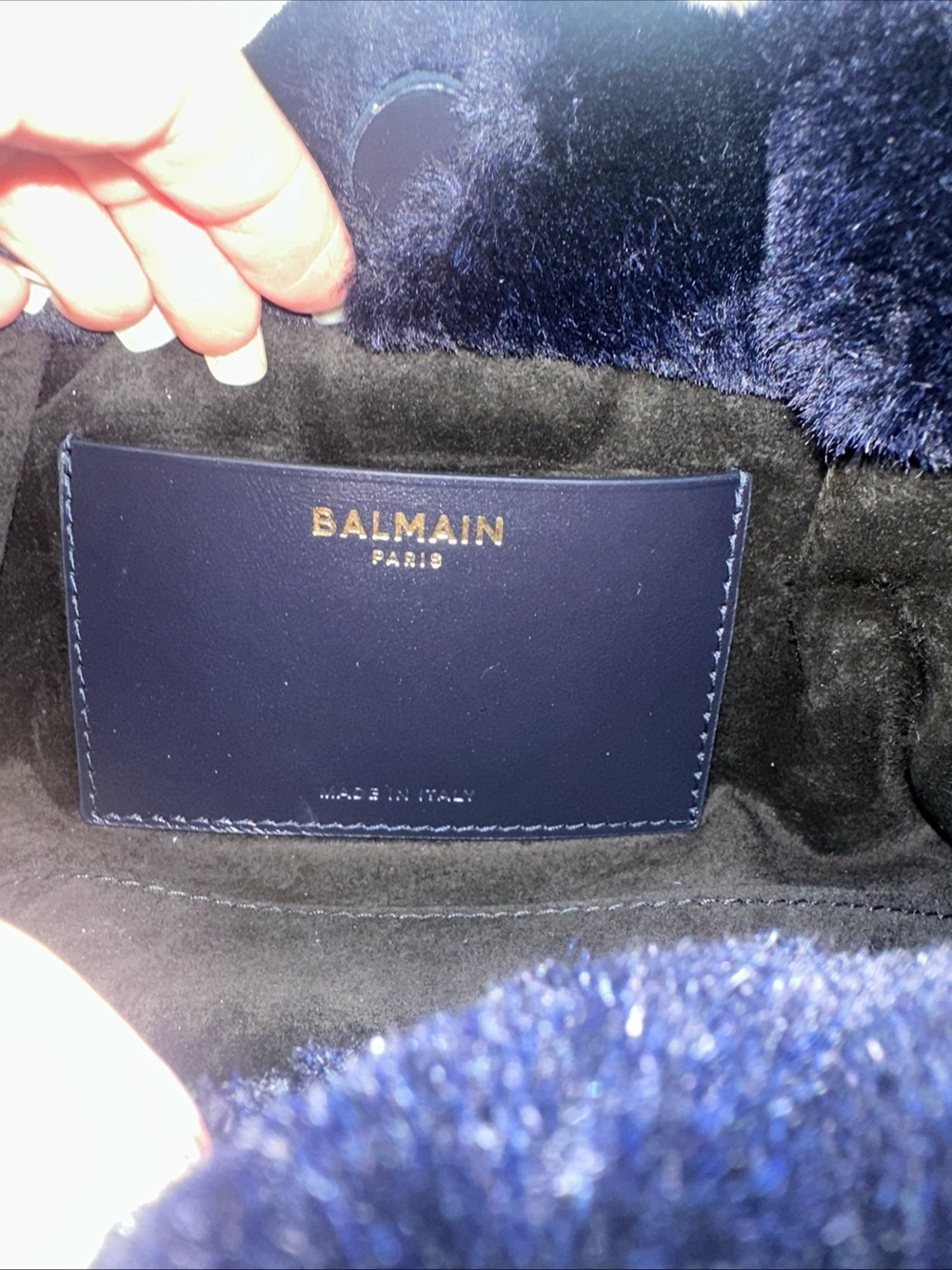 Balmain Mini Anthem Bag In Shearling - Picture 9 of 10